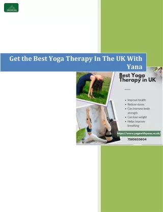 Get the Best Yoga Therapy In The UK With Yana