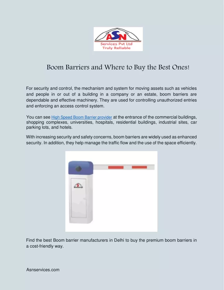 boom barriers and where to buy the best ones