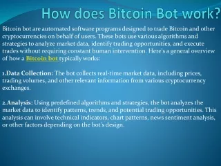 How does Bitcoin Bot work