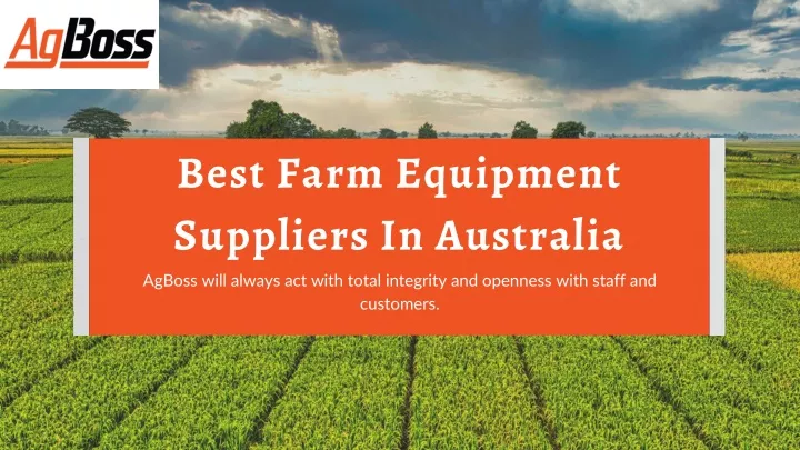 best farm equipment suppliers in australia