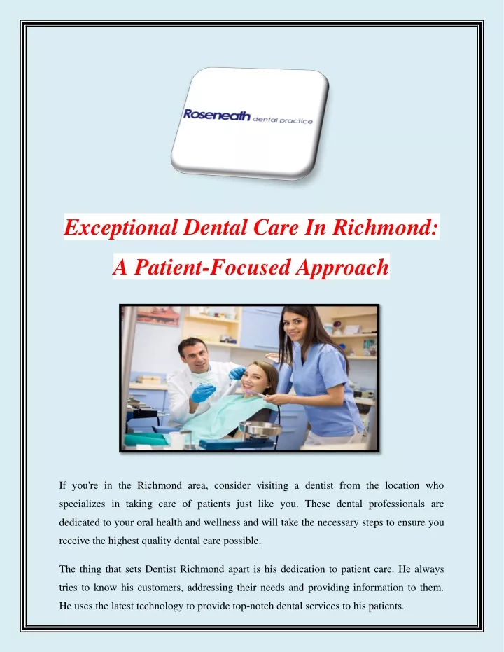 exceptional dental care in richmond
