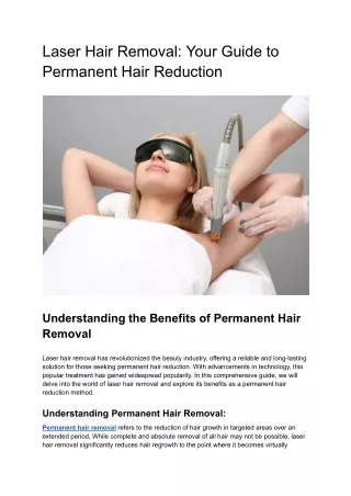 Laser Hair Removal_ Your Guide to Permanent Hair Reduction