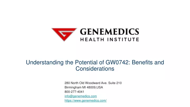 understanding the potential of gw0742 benefits and considerations