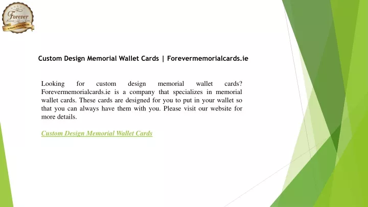 custom design memorial wallet cards