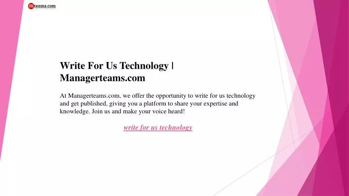 write for us technology managerteams