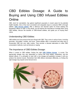 CBD Edibles Dosage_ A Guide to Buying and Using CBD Infused Edibles Online