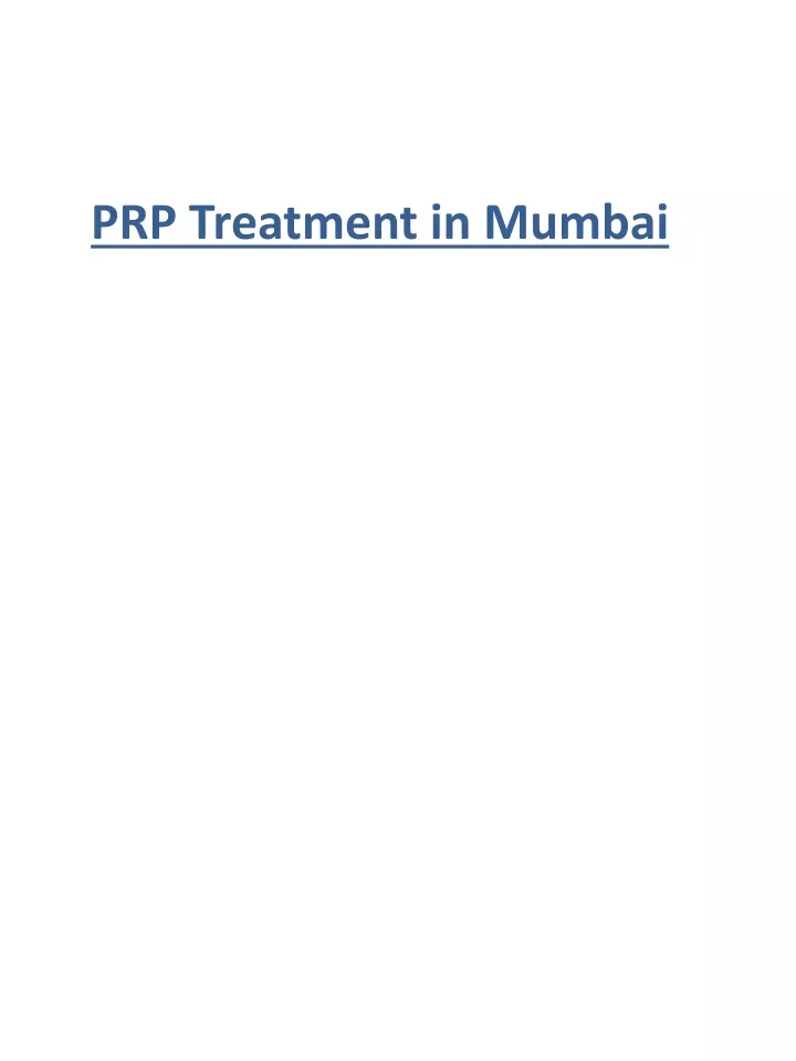 prp treatment in mumbai
