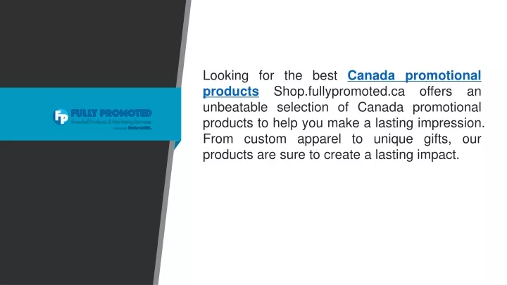 looking for the best canada promotional products