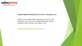 Popular Digital Marketing Tools For Free  Salespenny.com