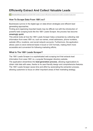 efficiently extract and collect valuable leads