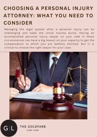 Choosing a Personal Injury Attorney What You Need to Consider