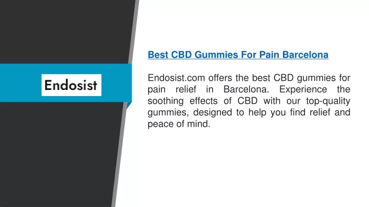 best cbd gummies for pain barcelona endosist