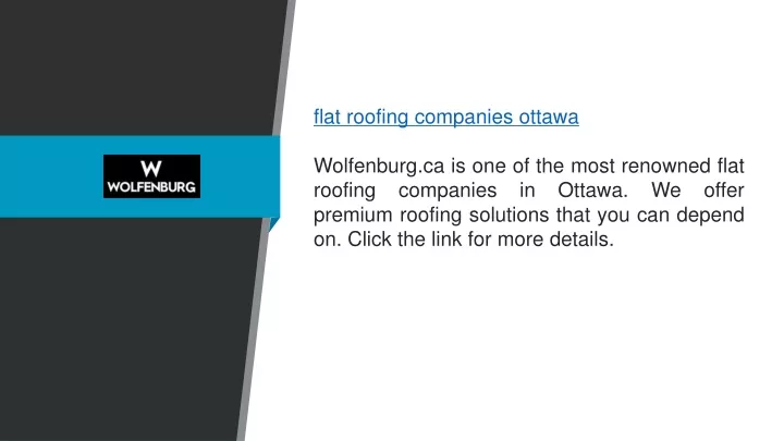 flat roofing companies ottawa wolfenburg