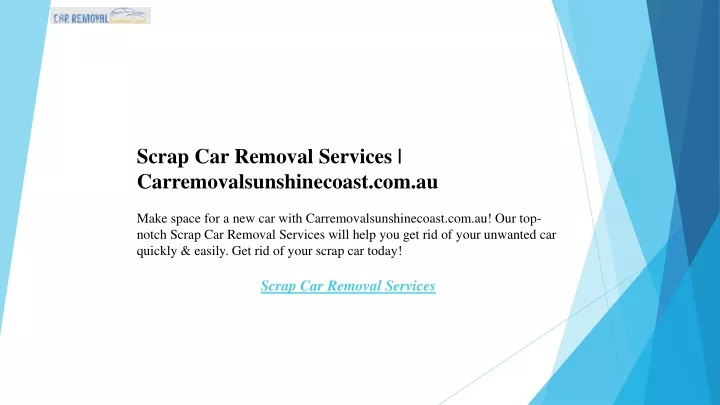 scrap car removal services