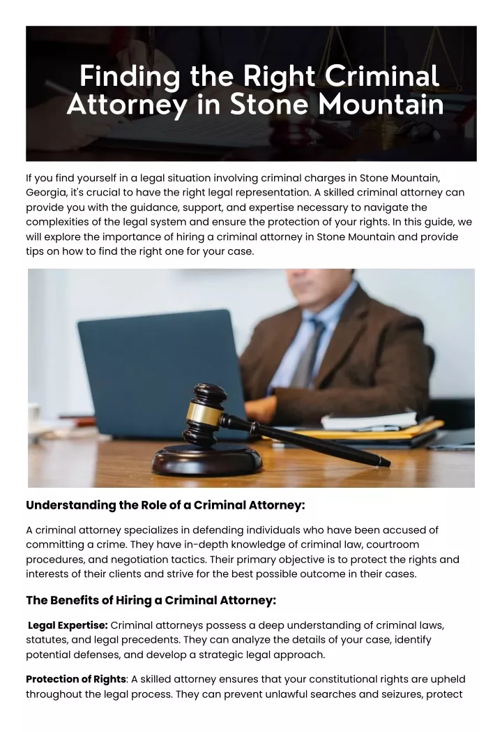 finding the right criminal attorney in stone