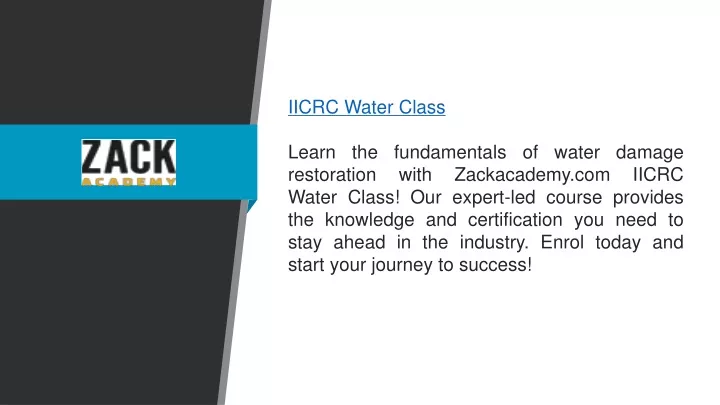 iicrc water class learn the fundamentals of water