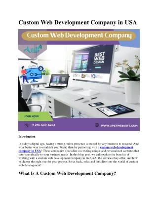 Custom Web Development Company in USA