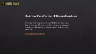 Basic Yoga Poses For Kids  Fithumarabharat.com