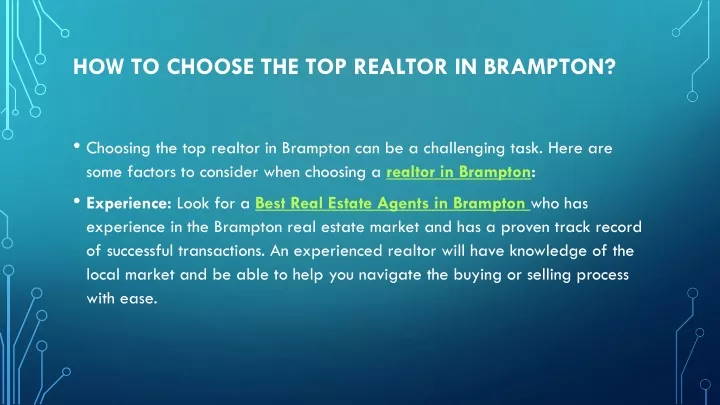 how to choose the top realtor in brampton