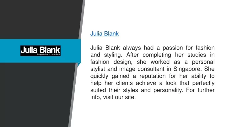 julia blank julia blank always had a passion