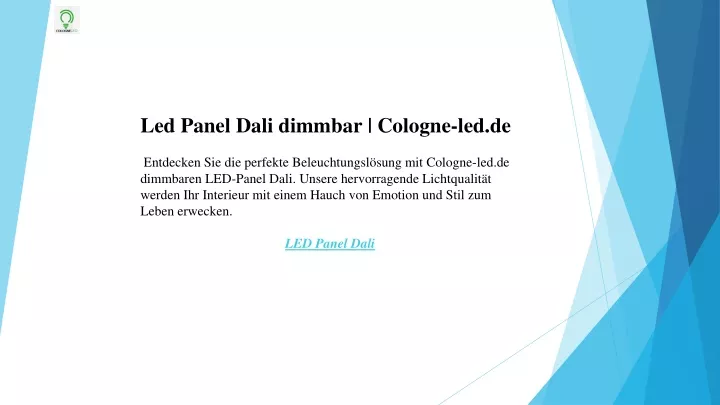 led panel dali dimmbar cologne led de entdecken