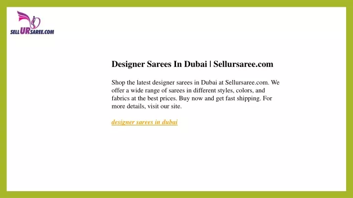 designer sarees in dubai sellursaree com