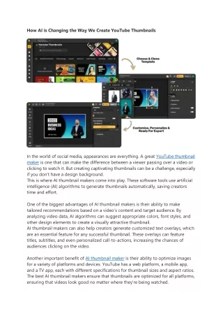 How AI is Changing the Way We Create YouTube Thumbnails