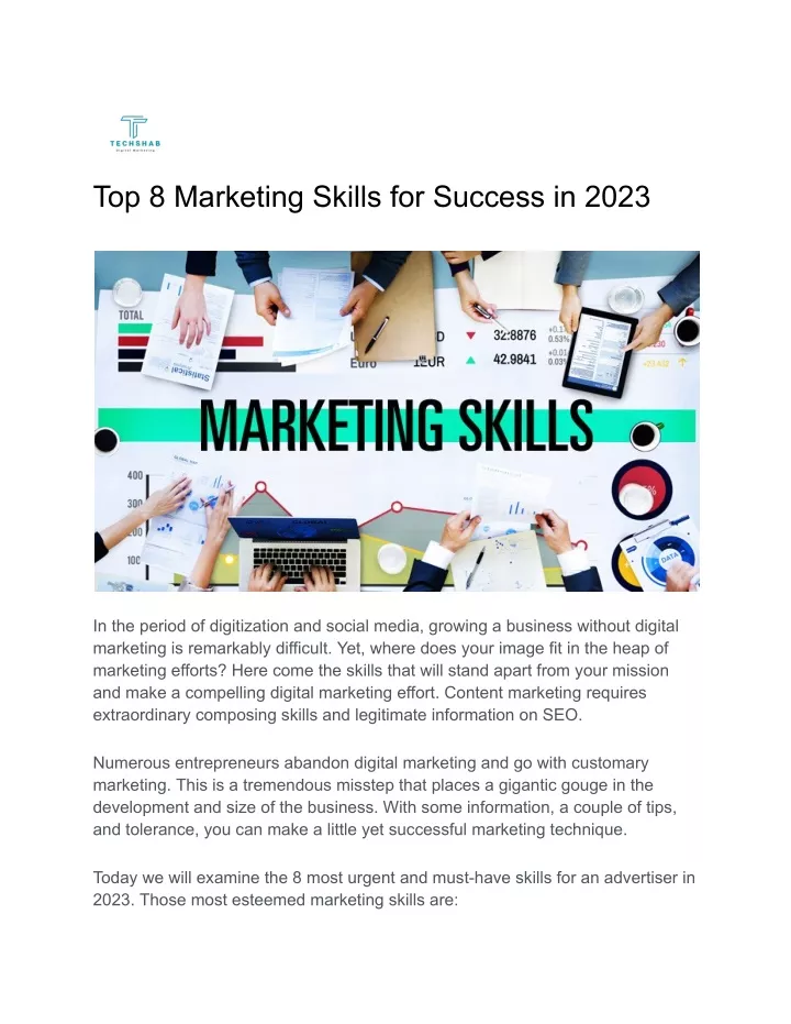 top 8 marketing skills for success in 2023