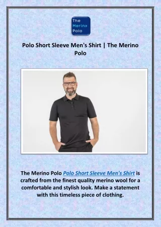 Polo Short Sleeve Men's Shirt | The Merino Polo