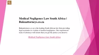 Medical Negligence Law South Africa  Bukuattorneys.co.za