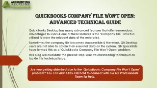 quickbooks company file won t open advanced technical guide