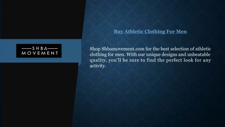buy athletic clothing for men