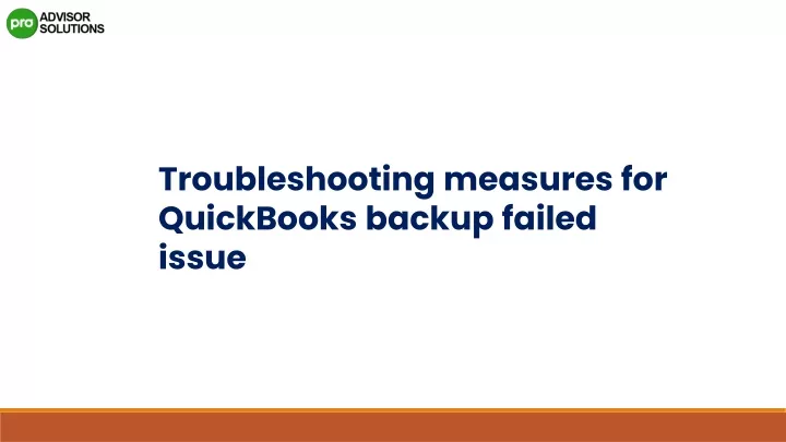 troubleshooting measures for quickbooks backup