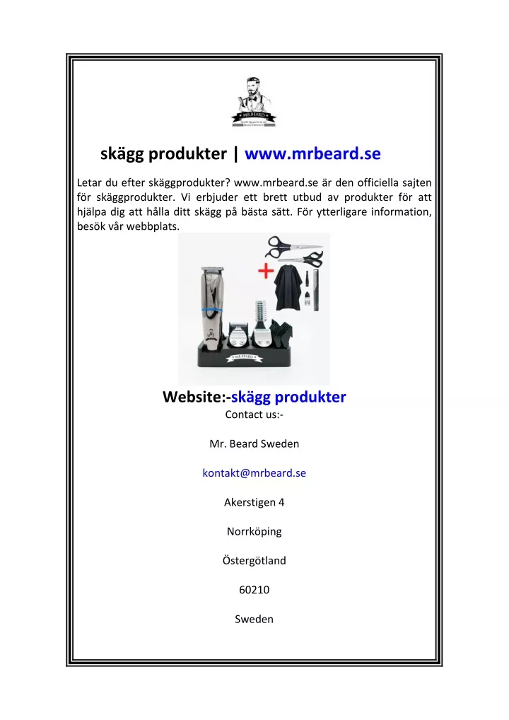 sk gg produkter www mrbeard se