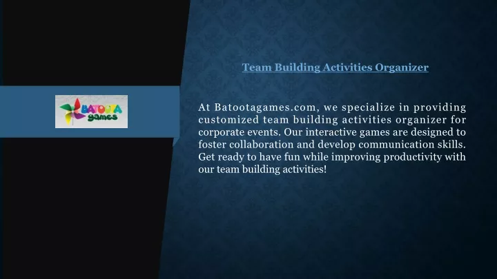 team building activities organizer
