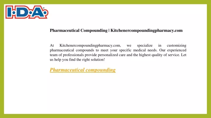 pharmaceutical compounding