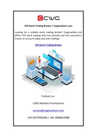 cfd stock trading broker cwgmarkets com