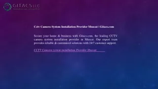 Cctv Camera System Installation Provider Muscat Gitacs.com