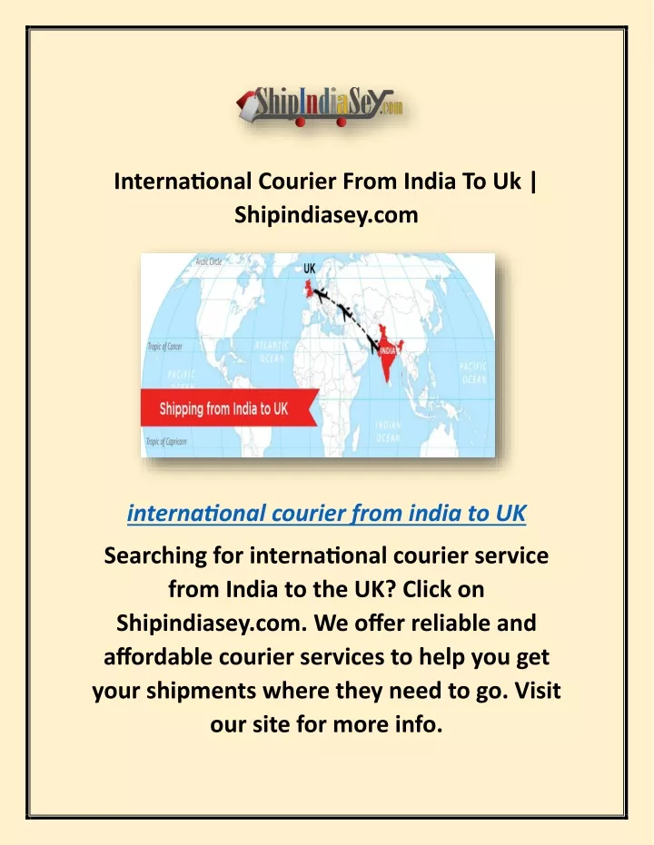 international courier from india