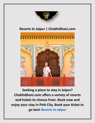Resorts Near Jaipur | Chokhidhani.com