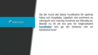 Hundfoder  Hibuddy.se