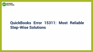 Eliminating QuickBooks Error 15311 Issue In Easy Way