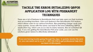 tackle the error initializing qbpos application log with permanent techniques