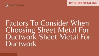 Factors To Consider When Choosi_ng Sheet Metal For Ductwork