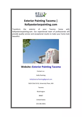 Exterior Painting Tacoma  Kellyexteriorpainting.com