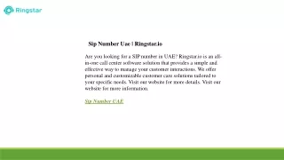 sip number uae ringstar io