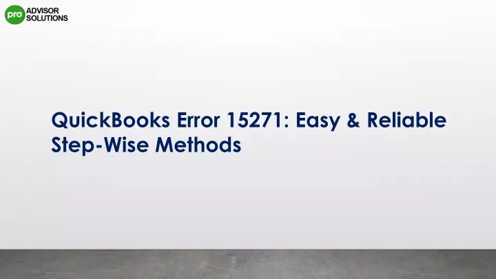 quickbooks error 15271 easy reliable step wise