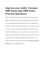 Improve your skills Conquer PMP Exam with PMP Exam Practice Questions - slide 1