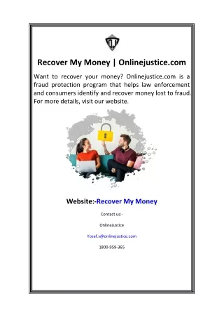 Recover My Money  Onlinejustice.com