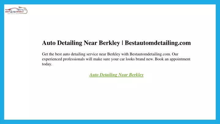 auto detailing near berkley bestautomdetailing